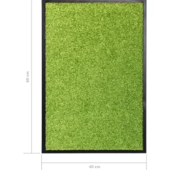 vidaXL Felpudo lavable 40x60 cm Verde New