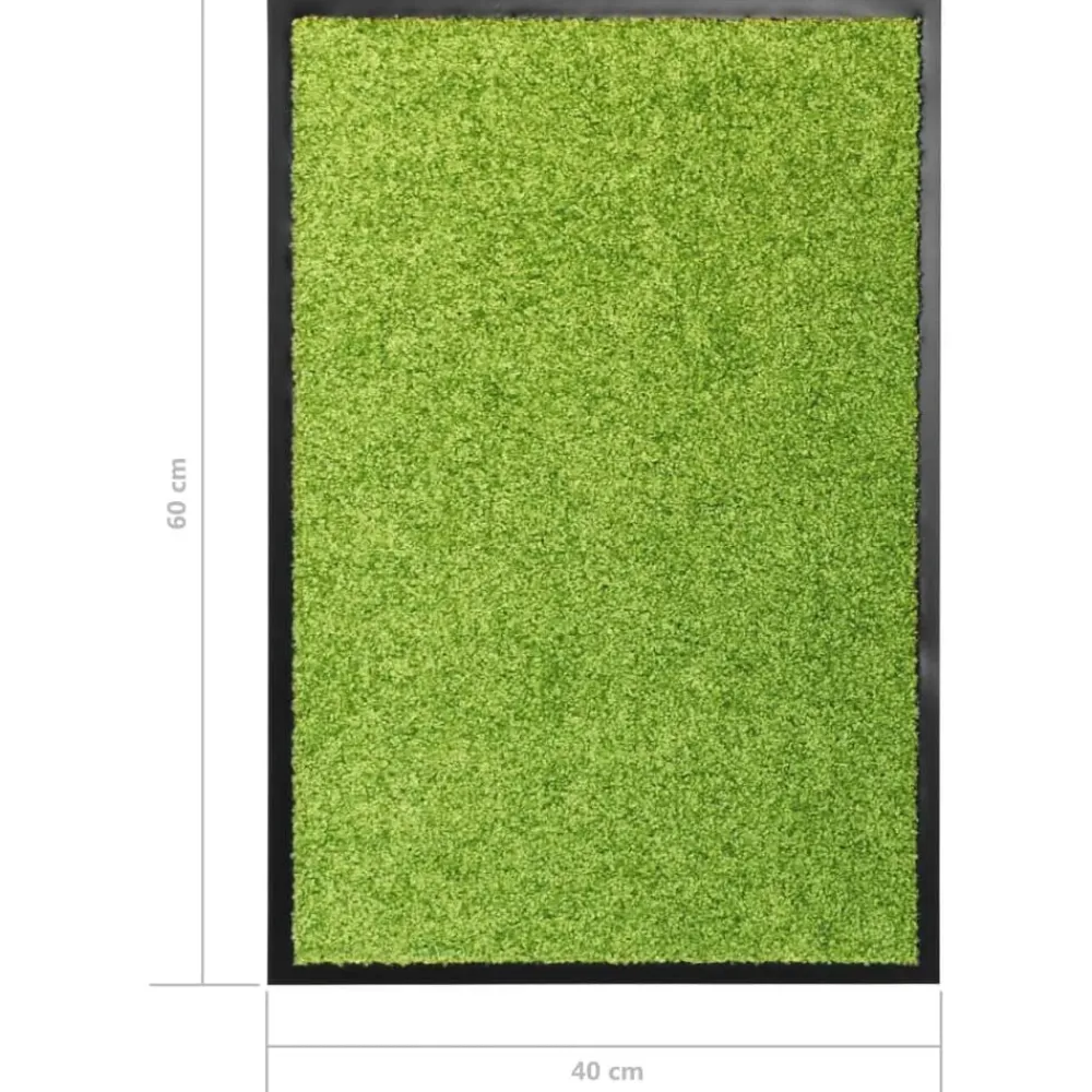 vidaXL Felpudo lavable 40x60 cm Verde New