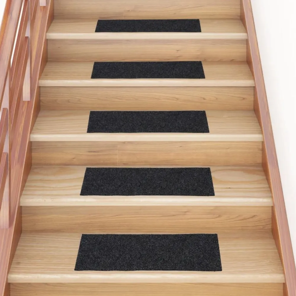 vidaXL Productos Del Hogar-Felpudos autoadhesivos para escaleras, 15 unidades, 60 x 25 cm, , rectangulares