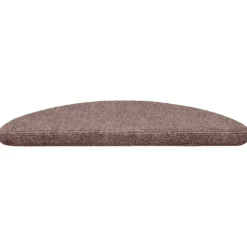vidaXL Productos Del Hogar-Felpudos autoadhesivos para escaleras, 15 unidades, 56 x 17 x 3 cm, marrón claro, semicirculares