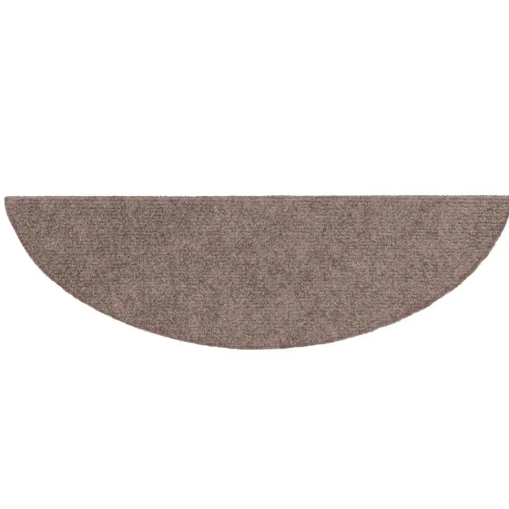 vidaXL Productos Del Hogar-Felpudos autoadhesivos para escaleras, 15 unidades, 56 x 17 x 3 cm, marrón claro, semicirculares