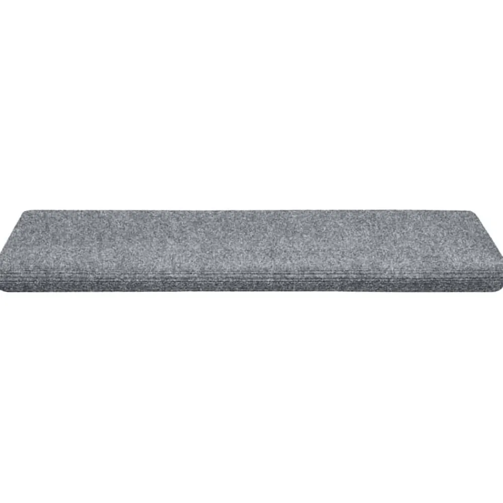 vidaXL Felpudos autoadhesivos para escaleras, 15 unidades, 65 x 21 x 4 cm, , borde rectangular Gris claro Clearance