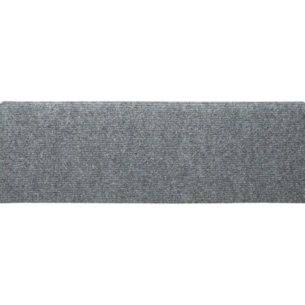 vidaXL Felpudos autoadhesivos para escaleras, 15 unidades, 65 x 21 x 4 cm, , borde rectangular Gris claro Clearance