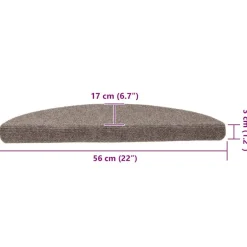 vidaXL Felpudos autoadhesivos para escaleras, 5 unidades, , semicirculares, 56 x 17 x 3 cm Beige Clearance