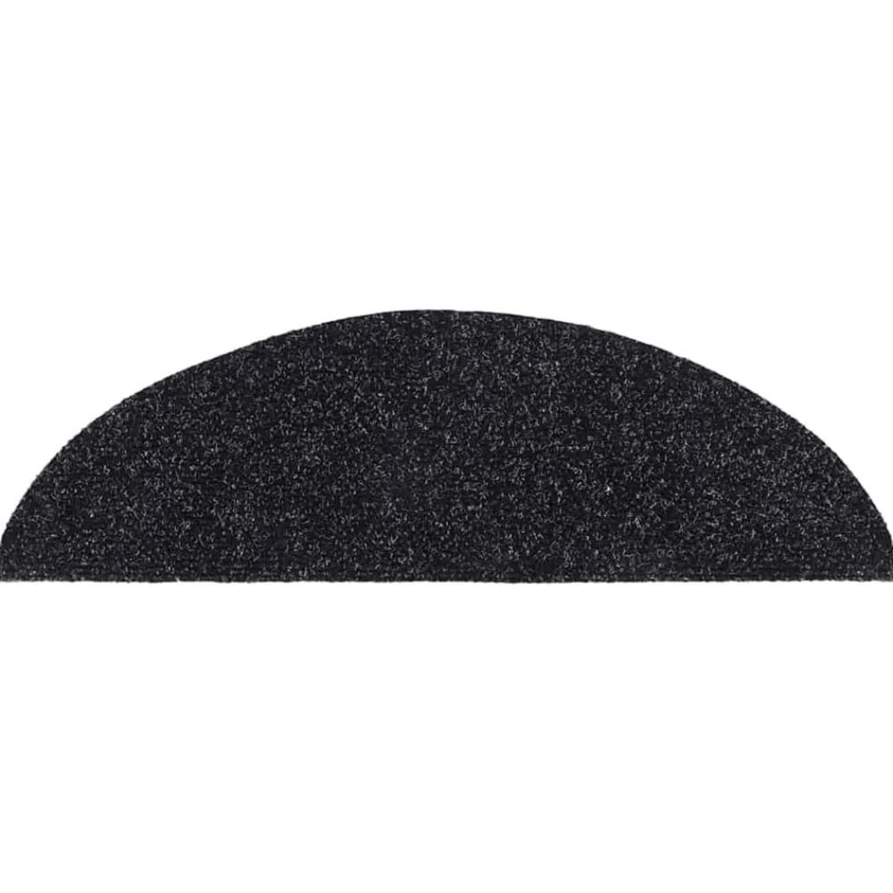 vidaXL Productos Del Hogar-Felpudos autoadhesivos para escaleras, 15 unidades, 56 x 17 x 3 cm, s, semicirculares