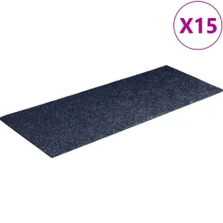 vidaXL Felpudos autoadhesivos para escaleras, 15 unidades, 60 x 25 cm, , rectangulares gris azul Sale
