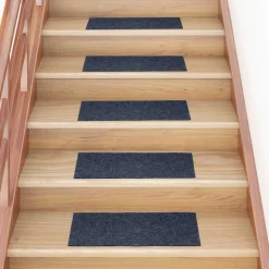 vidaXL Felpudos autoadhesivos para escaleras, 15 unidades, 60 x 25 cm, , rectangulares gris azul Sale