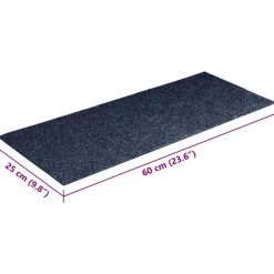 vidaXL Felpudos autoadhesivos para escaleras, 15 unidades, 60 x 25 cm, , rectangulares gris azul Sale
