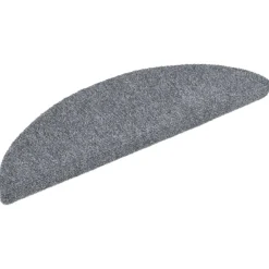 vidaXL Felpudos autoadhesivos para escaleras, 15 unidades, 56 x 17 x 3 cm, , semicirculares Gris claro New