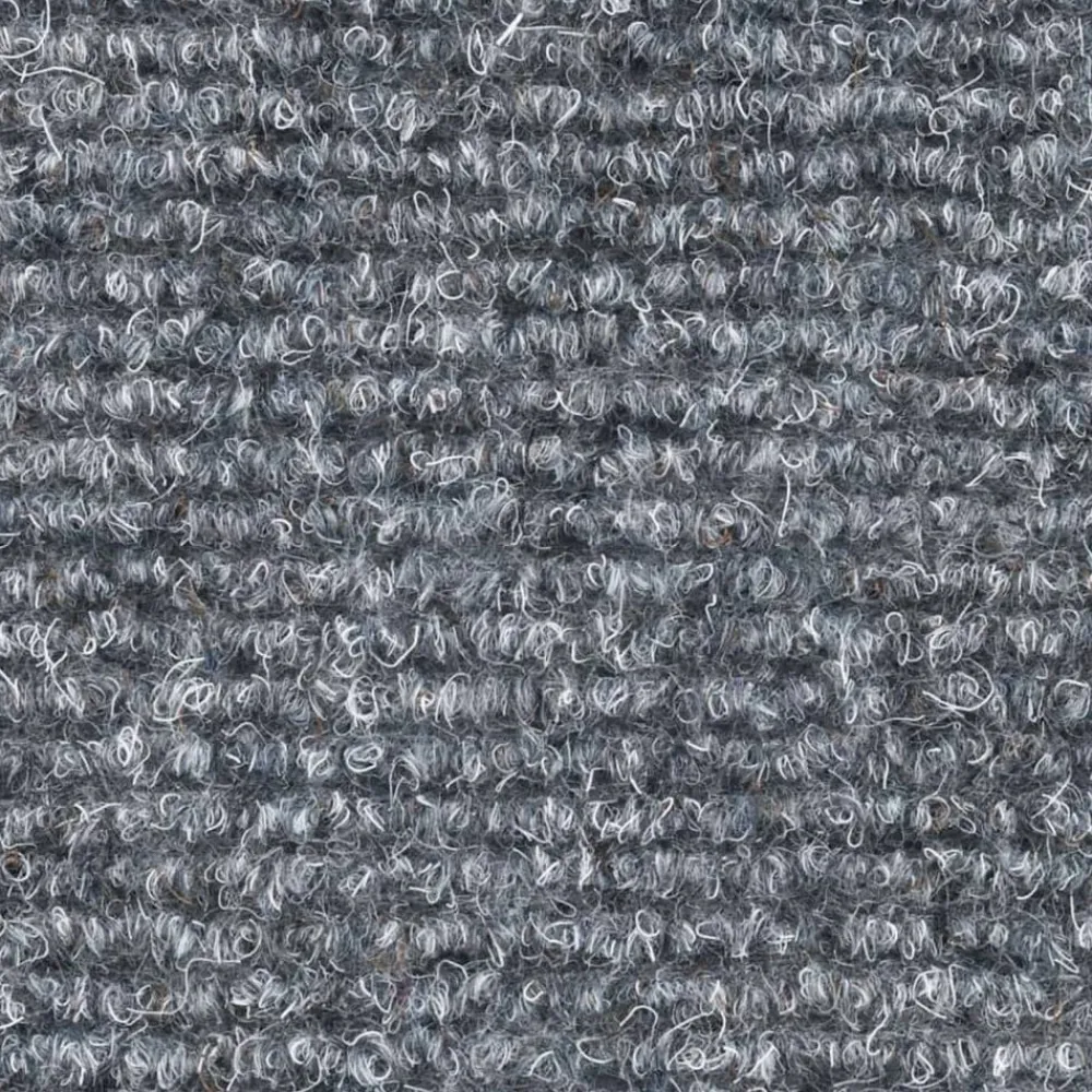 vidaXL Felpudos autoadhesivos para escaleras, 15 unidades, 56 x 17 x 3 cm, , semicirculares Gris claro New