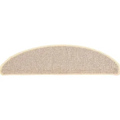 vidaXL Productos Del Hogar-Felpudos para escaleras (15 unidades, 56 x 17 x 3 cm), color blanco y marrón, semicirculares