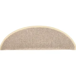vidaXL Productos Del Hogar-Felpudos para escaleras (15 unidades, 56 x 17 x 3 cm), color blanco y marrón, semicirculares