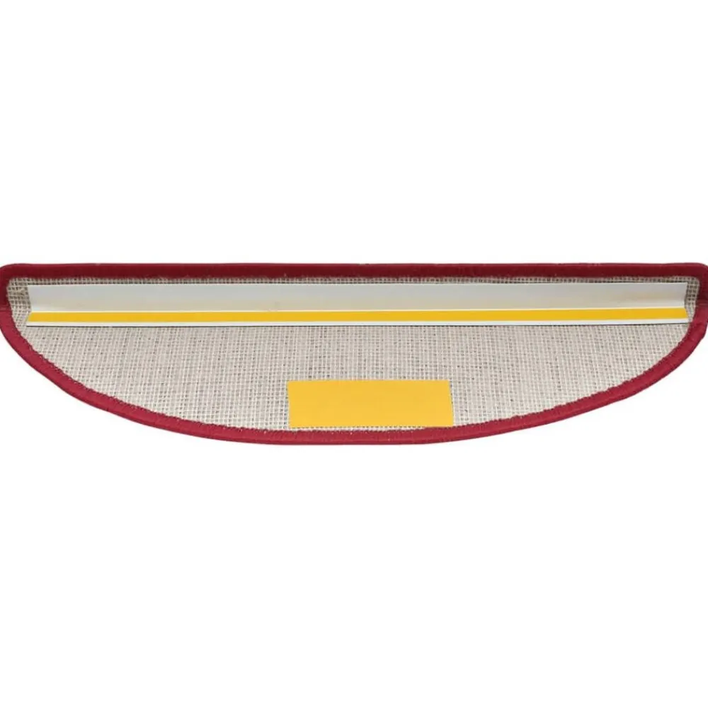 vidaXL Felpudos para escaleras 15 unidades 56x17x3 cm s Semicirculares Rojo New