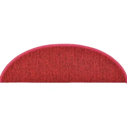 vidaXL Felpudos para escaleras 15 unidades 56x17x3 cm s Semicirculares Rojo New