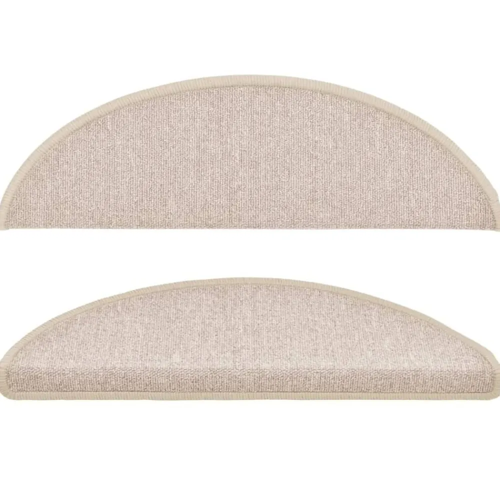 vidaXL Productos Del Hogar-Felpudos para escaleras 15 unidades 56x17x3 cm gris topo semicirculares