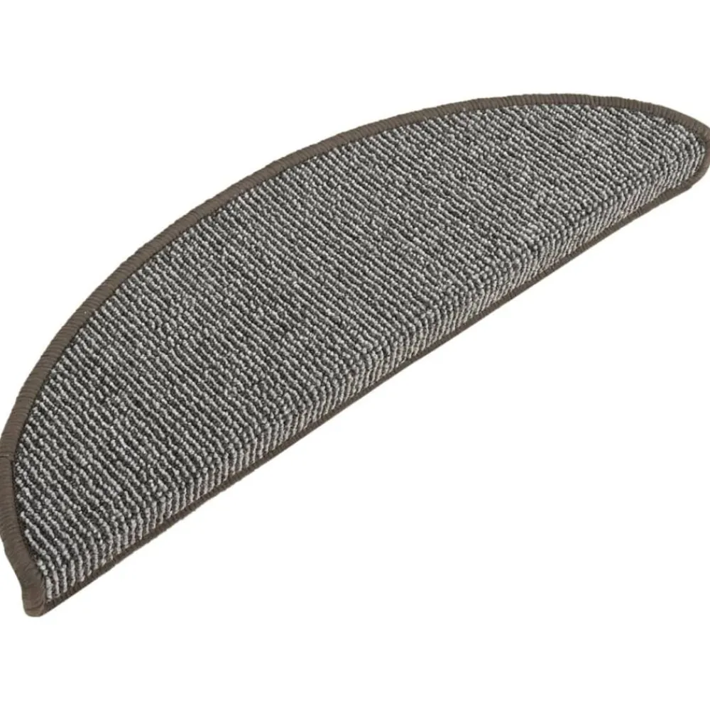 vidaXL Felpudos para escaleras (15 unidades, 56 x 17 x 3 cm, , semicirculares) Gris Discount