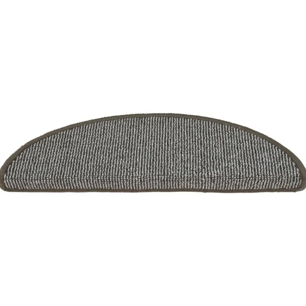 vidaXL Felpudos para escaleras (15 unidades, 56 x 17 x 3 cm, , semicirculares) Gris Discount
