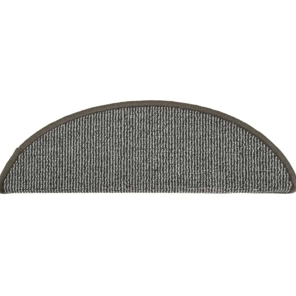 vidaXL Felpudos para escaleras (15 unidades, 56 x 17 x 3 cm, , semicirculares) Gris Discount