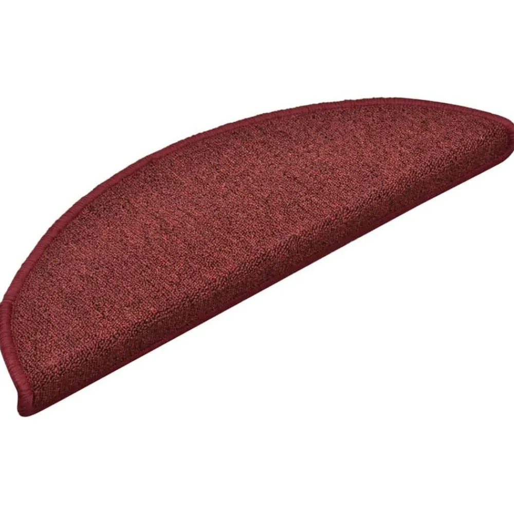 vidaXL Productos Del Hogar-Felpudos para escaleras 15 unidades 56x17x3 cm Burdeos Semicirculares