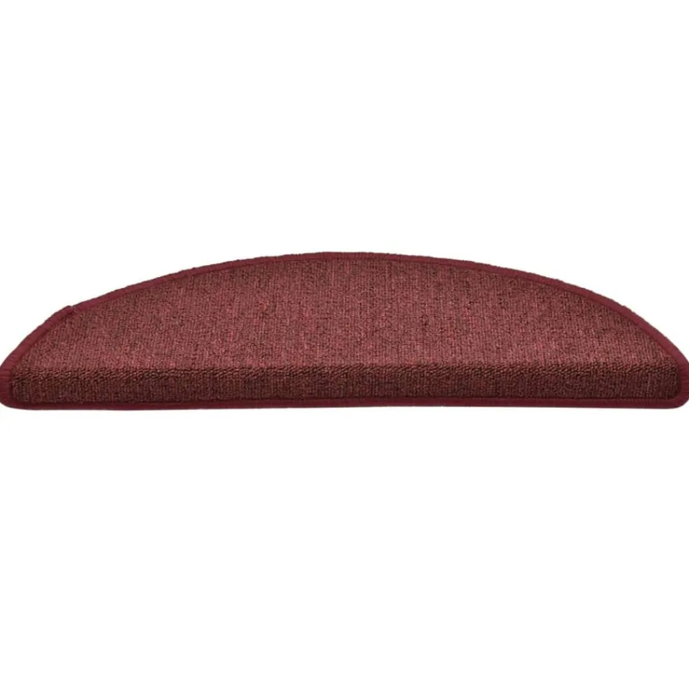 vidaXL Productos Del Hogar-Felpudos para escaleras 15 unidades 56x17x3 cm Burdeos Semicirculares