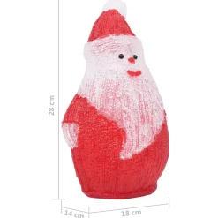 vidaXL Figura de Papá Noel de acrílico navideño LED 28 cm Rojo Best