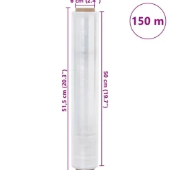 vidaXL Film estirable 2 unidades 20 μm 50 cm x 150 m Transparente Hot