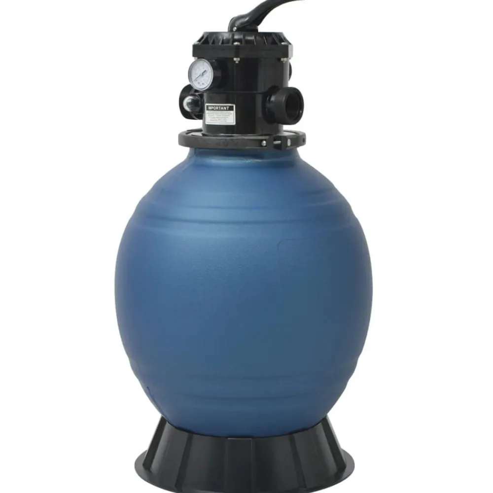 vidaXL Filtro de arena de piscina válvula de 6 posiciones azul 460 mm Best