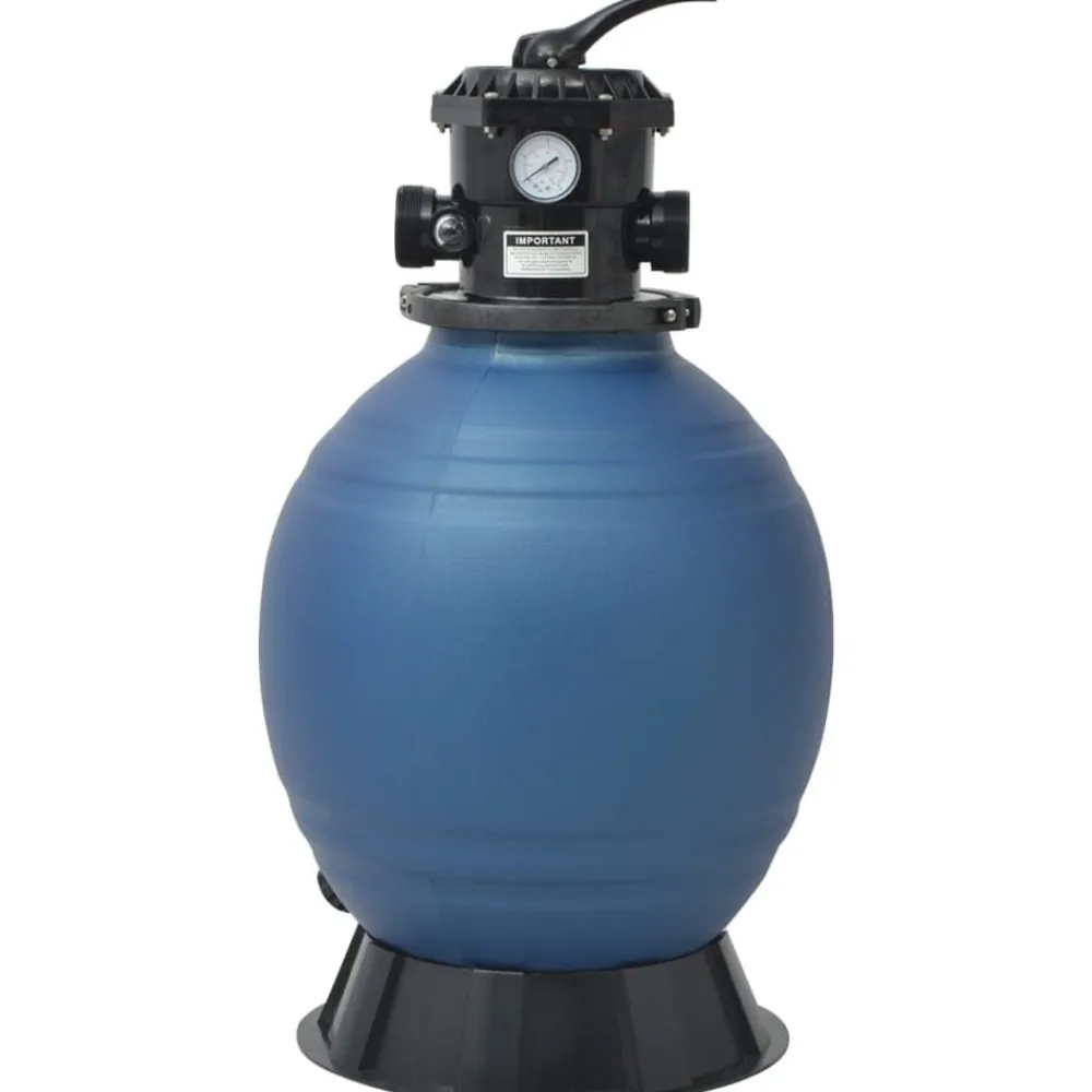 vidaXL Filtro de arena de piscina válvula de 6 posiciones azul 460 mm Best