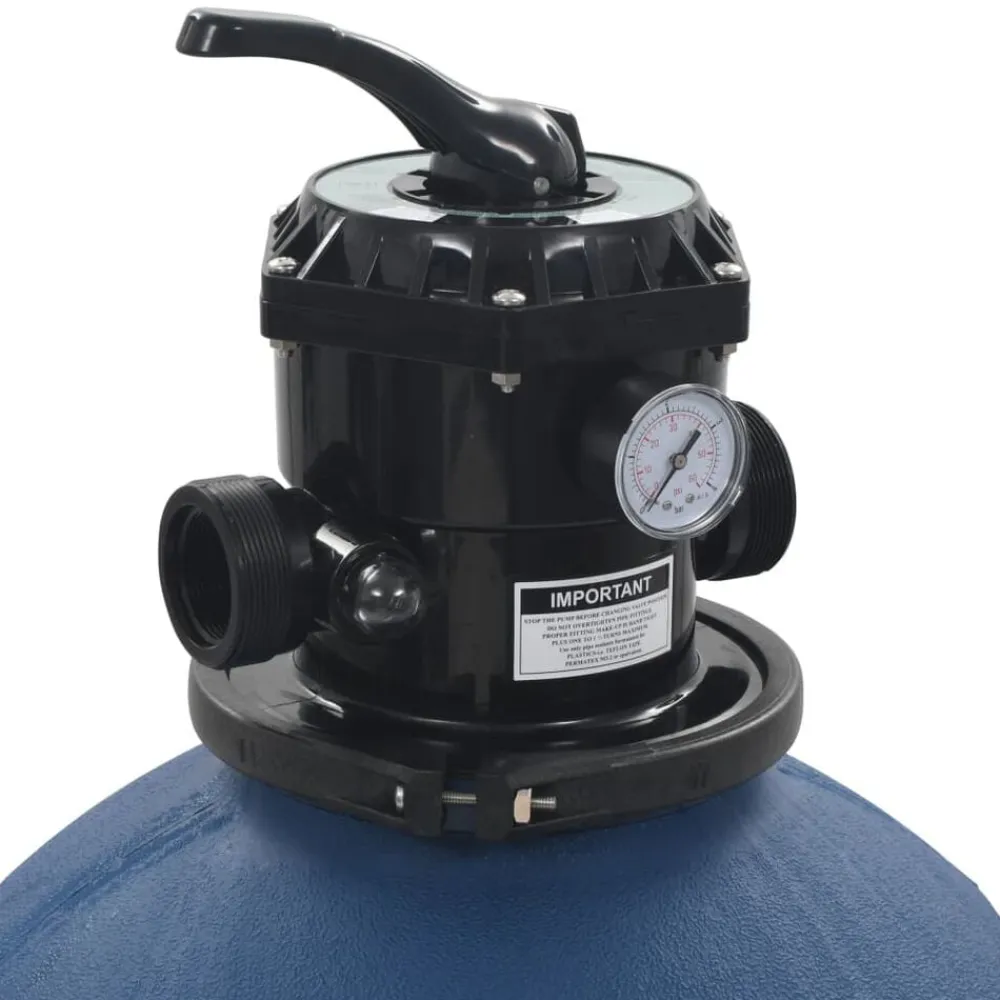 vidaXL Filtro de arena de piscina válvula de 6 posiciones azul 560 mm Sale