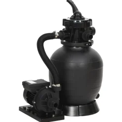vidaXL Filtro de arena para piscinas con válvula de 6 vías negro Outlet