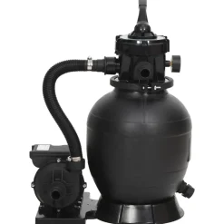 vidaXL Filtro de arena para piscinas con válvula de 6 vías negro Outlet