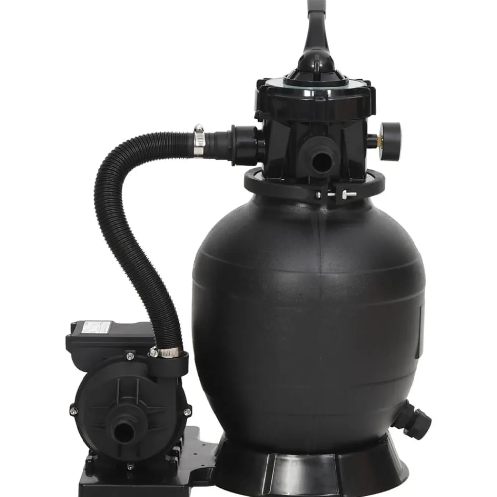 vidaXL Filtro de arena para piscinas con válvula de 6 vías negro Outlet