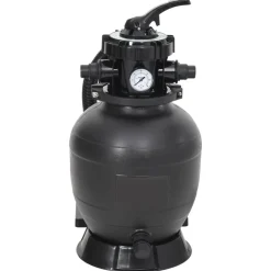 vidaXL Filtro de arena para piscinas con válvula de 6 vías negro Outlet