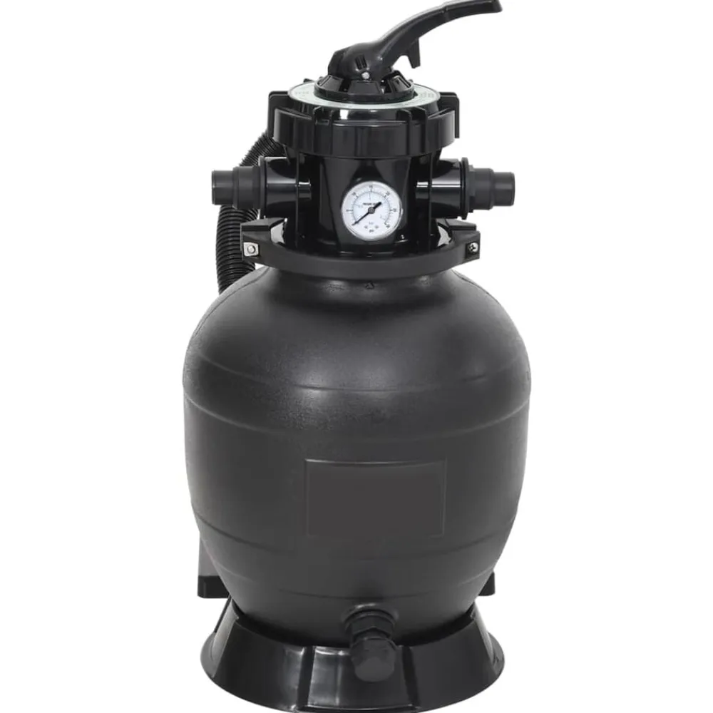 vidaXL Filtro de arena para piscinas con válvula de 6 vías negro Outlet