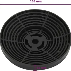 vidaXL Cocina Y Comedor-Filtros de carbón para extractor de aire 2 uds 105x21 mm