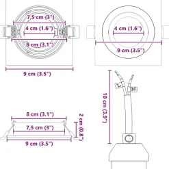 vidaXL Foco 6 pcs 9 x 9 x 2 cm Aluminio White