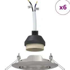 vidaXL Foco 6 pcs 9 x 9 x 2.5 cm Metal Plateado Outlet