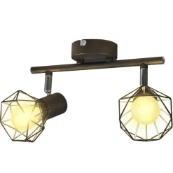 vidaXL Foco con 2 bombillas de filamento LED estilo industrial negro Clearance