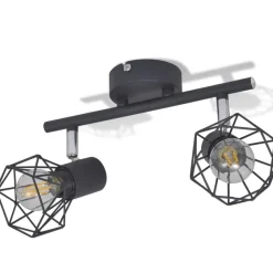 vidaXL Foco con 2 bombillas de filamento LED estilo industrial negro Clearance