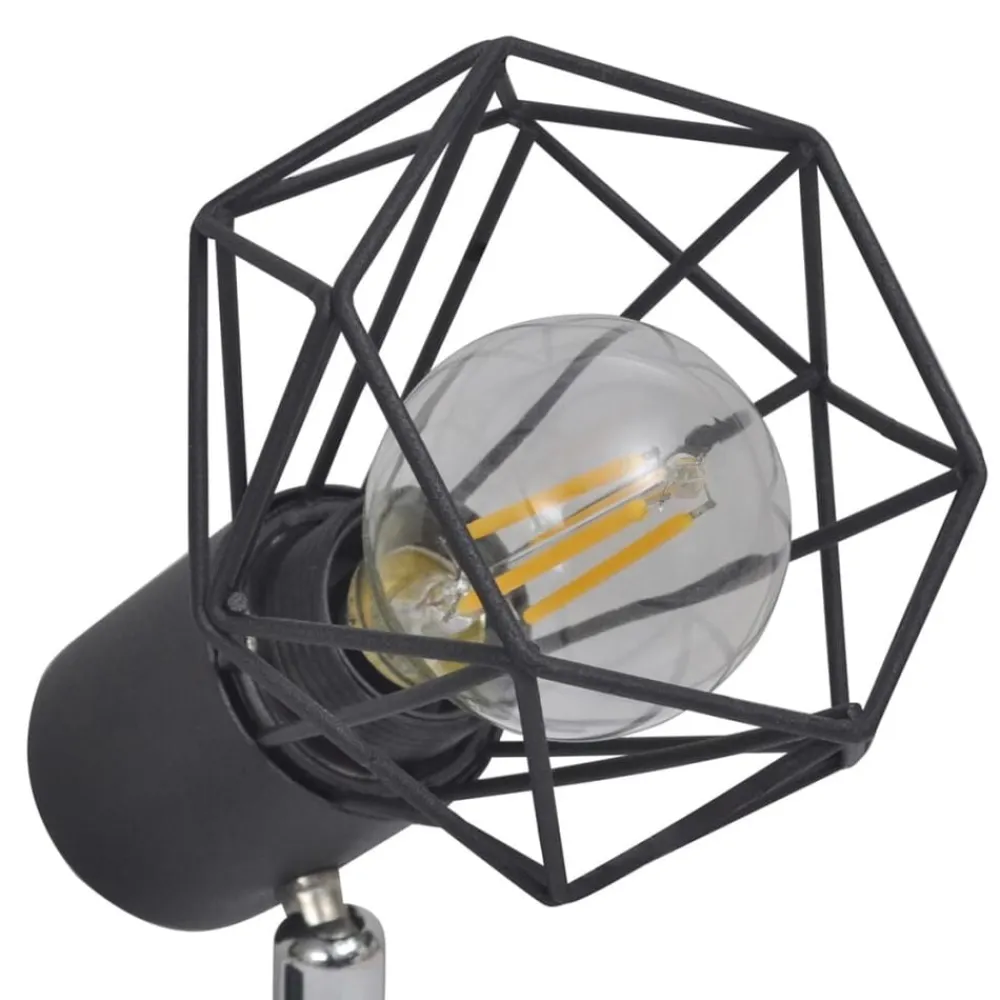 vidaXL Foco con 2 bombillas de filamento LED estilo industrial negro Clearance