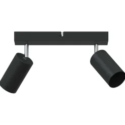 vidaXL Foco de techo con focos 26 x 6 x 16 cm Metal Negro Hot