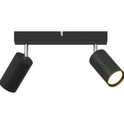 vidaXL Foco de techo con focos 26 x 6 x 16 cm Metal Negro Hot