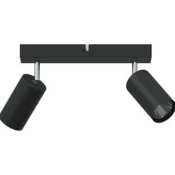 vidaXL Foco de techo con focos 26 x 6 x 16 cm Metal Negro Hot
