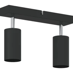 vidaXL Foco de techo con focos 26 x 6 x 16 cm Metal Negro Hot