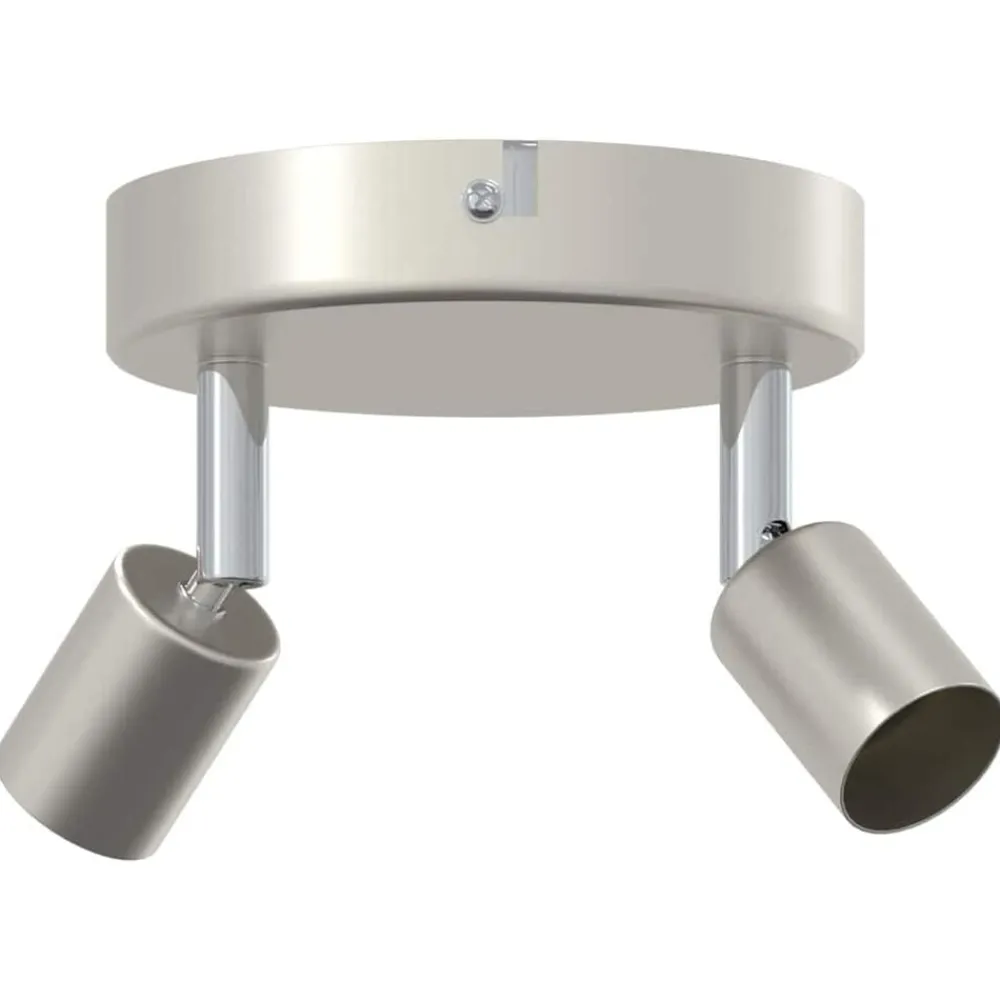 vidaXL Foco de techo con focos Níquel 12 x 8 cm Acero Discount