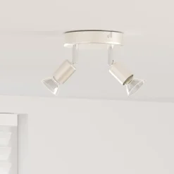 vidaXL Foco de techo con focos Níquel 12 x 8 cm Acero Discount