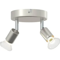 vidaXL Foco de techo con focos Níquel 12 x 8 cm Acero Discount