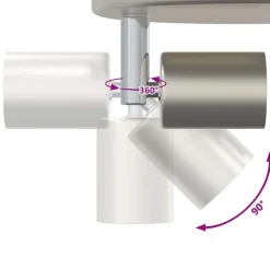 vidaXL Foco de techo con focos Níquel 12 x 8 cm Acero Discount