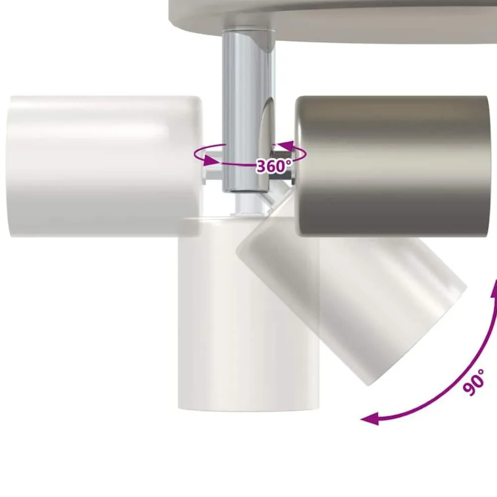 vidaXL Foco de techo con focos Níquel 12 x 8 cm Acero Discount