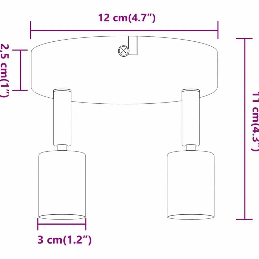 vidaXL Foco de techo con focos Níquel 12 x 8 cm Acero Discount